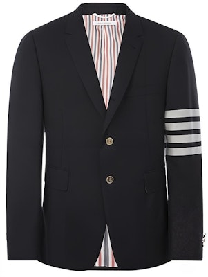 汤姆布朗海军蓝羊毛单排扣西装外套四条纹常春藤风格 MJC001A-06146-415 Order 汤姆布朗海军蓝羊毛单排扣西装外套四条纹常春藤风格 MJC001A-06146-415