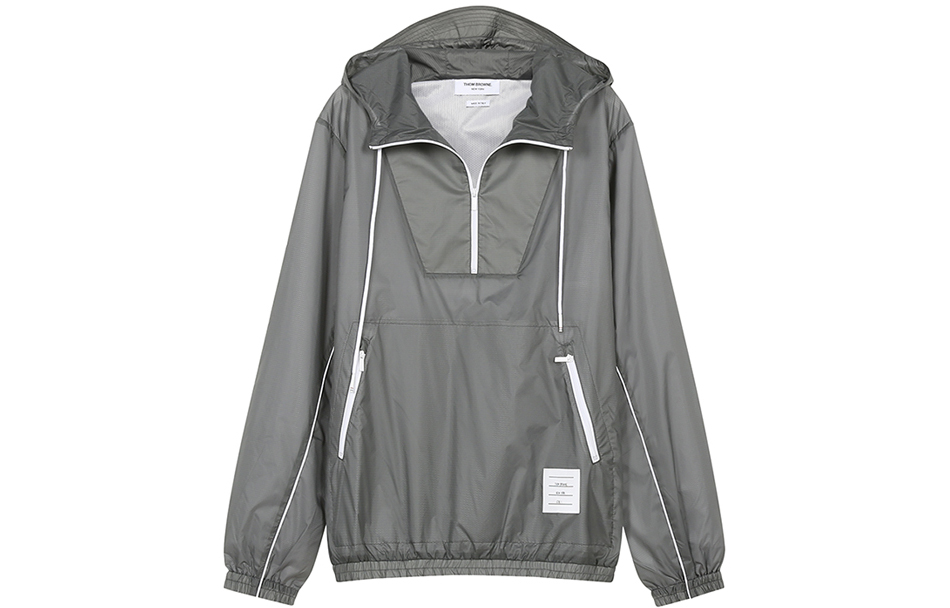 Thom Browne Nylon Drawstring Half-Zip Hooded Jacket Grey Men’s MJT285A-06859-045
