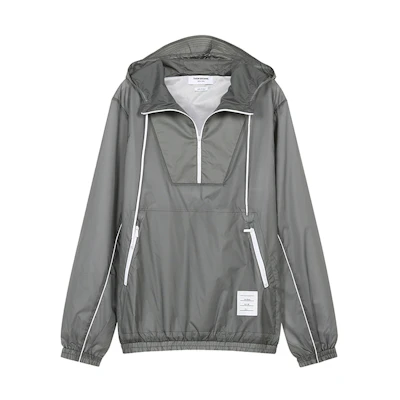 Thom Browne Nylon Drawstring Half-Zip Hooded Jacket Grey Men’s MJT285A-06859-045