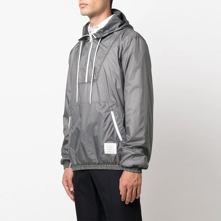 Thom Browne Nylon Drawstring Half-Zip Hooded Jacket Grey Men’s MJT285A-06859-045 圖 5