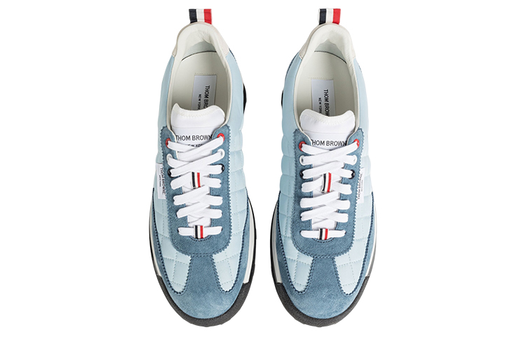 Lookbook Thom Browne Sepatu Sneaker Rendah Nilon Quilted 'Biru' MFD239BF0241480