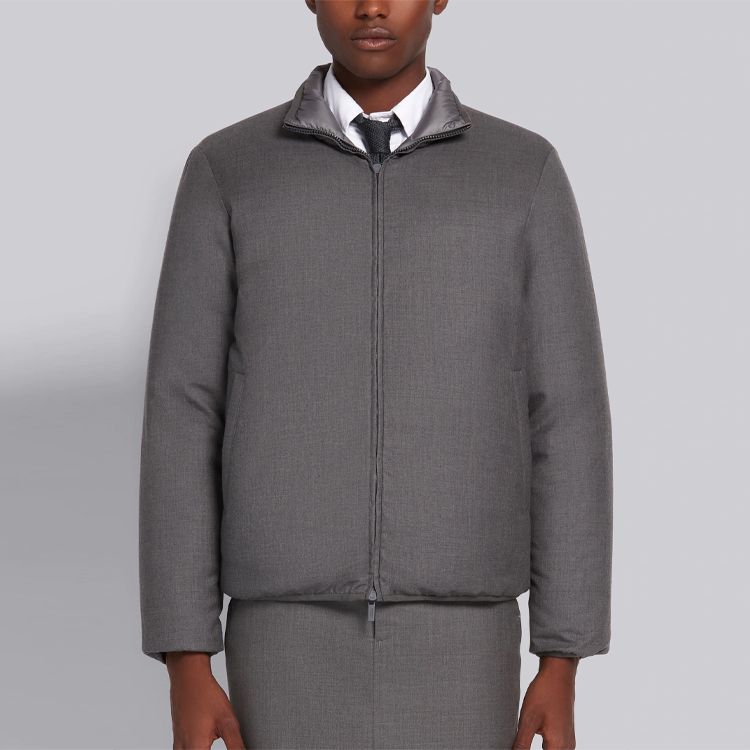 Purchase Thom Browne 尼龙拉链宽松版夹克 - 中灰色 MJD078X-05411-035