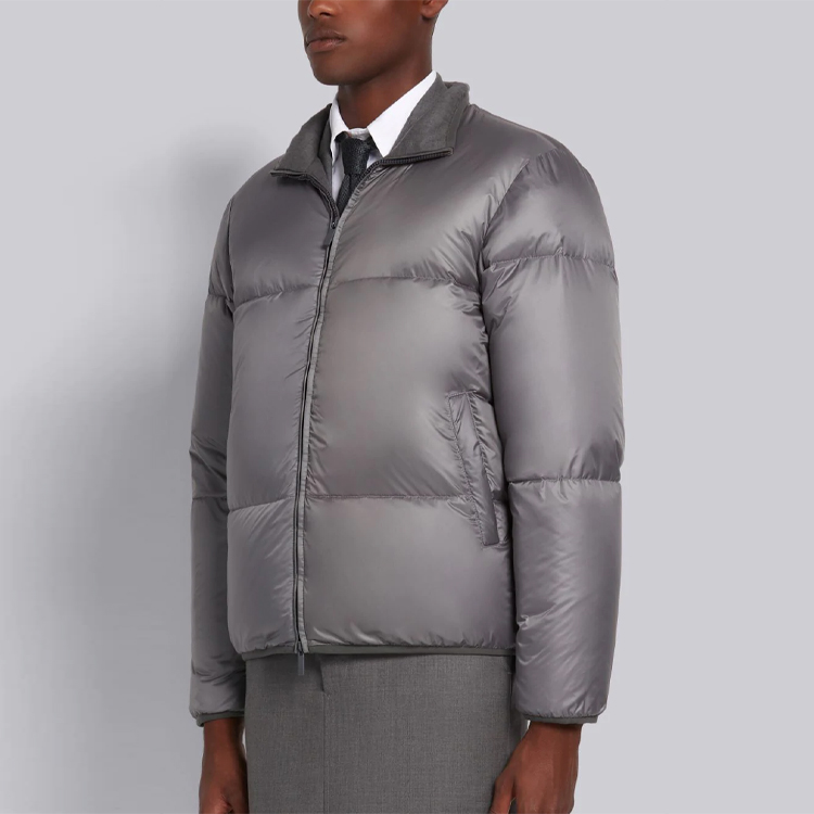 Sizing Thom Browne 尼龙拉链宽松版夹克 - 中灰色 MJD078X-05411-035