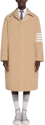 Thom Browne Olive Series 4-Stripe Single-Breasted Long Coat Unisex. MOD079X-07259-250 Lookbook Thom Browne Olive Series 4-Stripe Single-Breasted Long Coat Unisex. MOD079X-07259-250