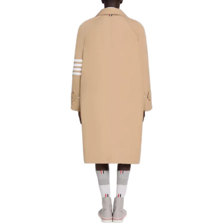 Shop Thom Browne Olive Series Jas Panjang Unisex 4-Stripe Single-Breasted. MOD079X-07259-250