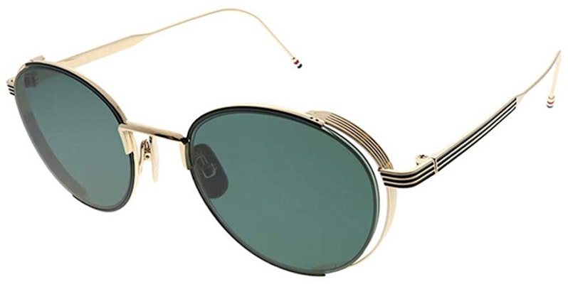 トム・ブラウン オーバルゴールドサングラス メンズ サイドストライプ TB106A-BLKGOLD Buy トム・ブラウン オーバルゴールドサングラス メンズ サイドストライプ TB106A-BLKGOLD