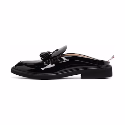 Thom Browne Patent Leather Mules 'Black Tassel'