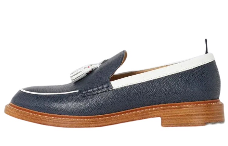 Thom Browne Pebble Grain Leather Tassel Loafers 'Navy'