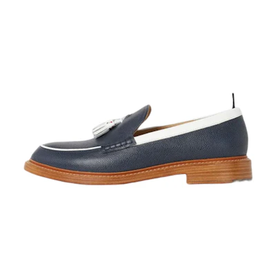 Thom Browne Pebble Grain Leather Tassel Loafers 'Navy'