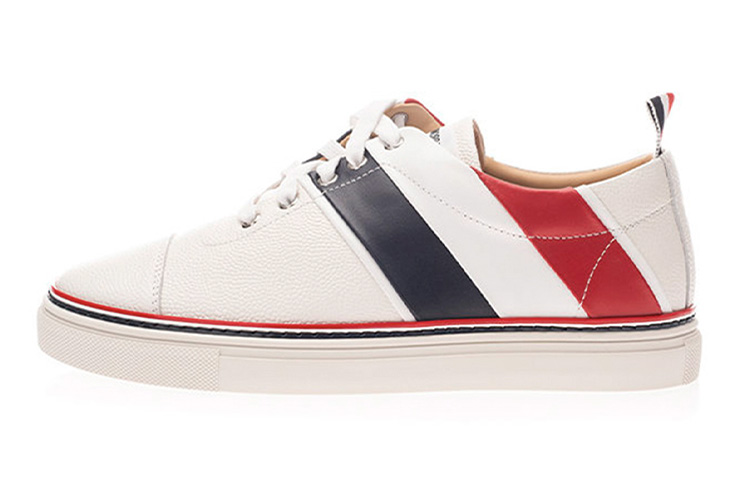 Thom Browne Pebbled Calfskin Sneaker 'White'