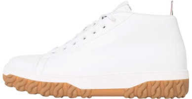 Thom Browne Pebbled Leather Mid-Top Sneaker 'White' MFD241A05584100 Thom Browne Pebbled Leather Mid-Top Sneaker 'White' MFD241A05584100