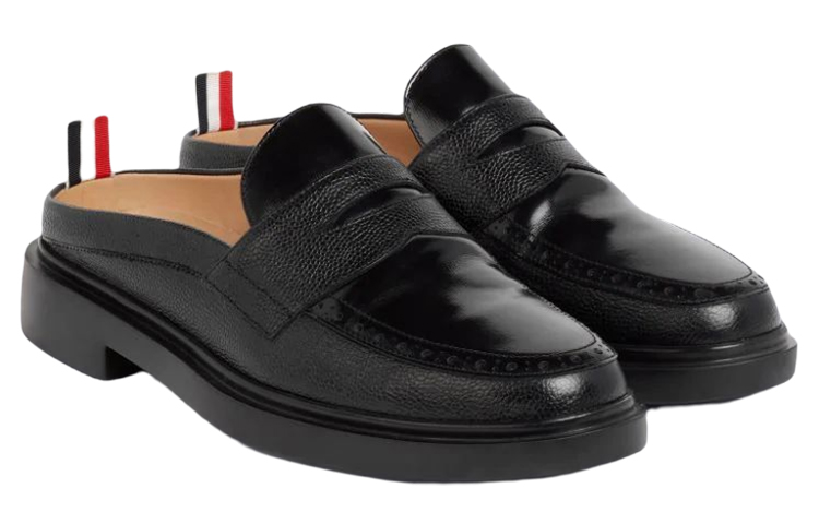Order THOM BROWNE Penny 粒面小牛皮樂福穆勒鞋 黑色