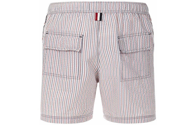 Lookbook トムブラウン ピンク ナイロン シアサッカーストライプ 水着 ショーツ ルーズフィット MTT022E-07319-960