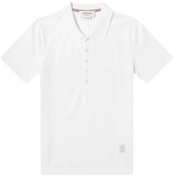 THOM BROWNE Plain Logo Patch Short Sleeve Polo Shirt White Season MJP052A-00042-100 THOM BROWNE Plain Logo Patch Short Sleeve Polo Shirt White Season MJP052A-00042-100