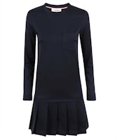Thom Browne Pleated Low Waist Dress Navy Blue FJD064A-06840-415 Thom Browne Pleated Low Waist Dress Navy Blue FJD064A-06840-415
