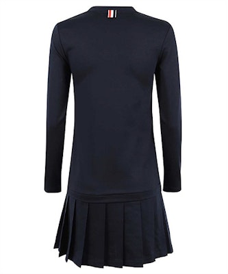 トムブラウン プリーツ ローウエスト ドレス ネイビーブルー FJD064A-06840-415 Lookbook トムブラウン プリーツ ローウエスト ドレス ネイビーブルー FJD064A-06840-415