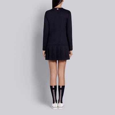 トムブラウン プリーツ ローウエスト ドレス ネイビーブルー FJD064A-06840-415 Purchase トムブラウン プリーツ ローウエスト ドレス ネイビーブルー FJD064A-06840-415