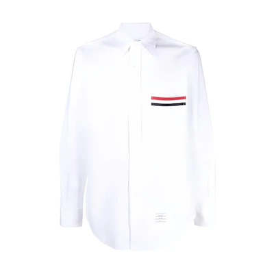 Thom Browne Pocket Stripe Long Sleeve Shirt White MWL288A-06177-100