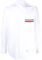 Order Thom Browne 口袋條紋長袖襯衫 白色 MWL288A-06177-100