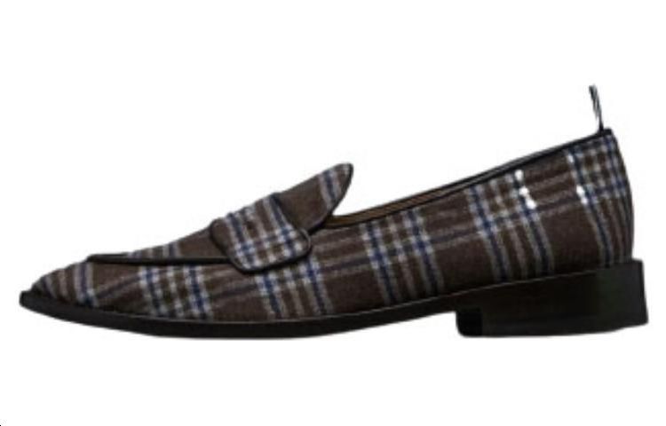 Thom Browne Pointed Toe Wool Loafers 'Brown CMFT'