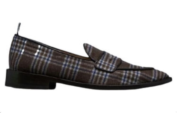 Thom Browne Pointed Toe Wool Loafers 'Brown CMFT' 圖 2