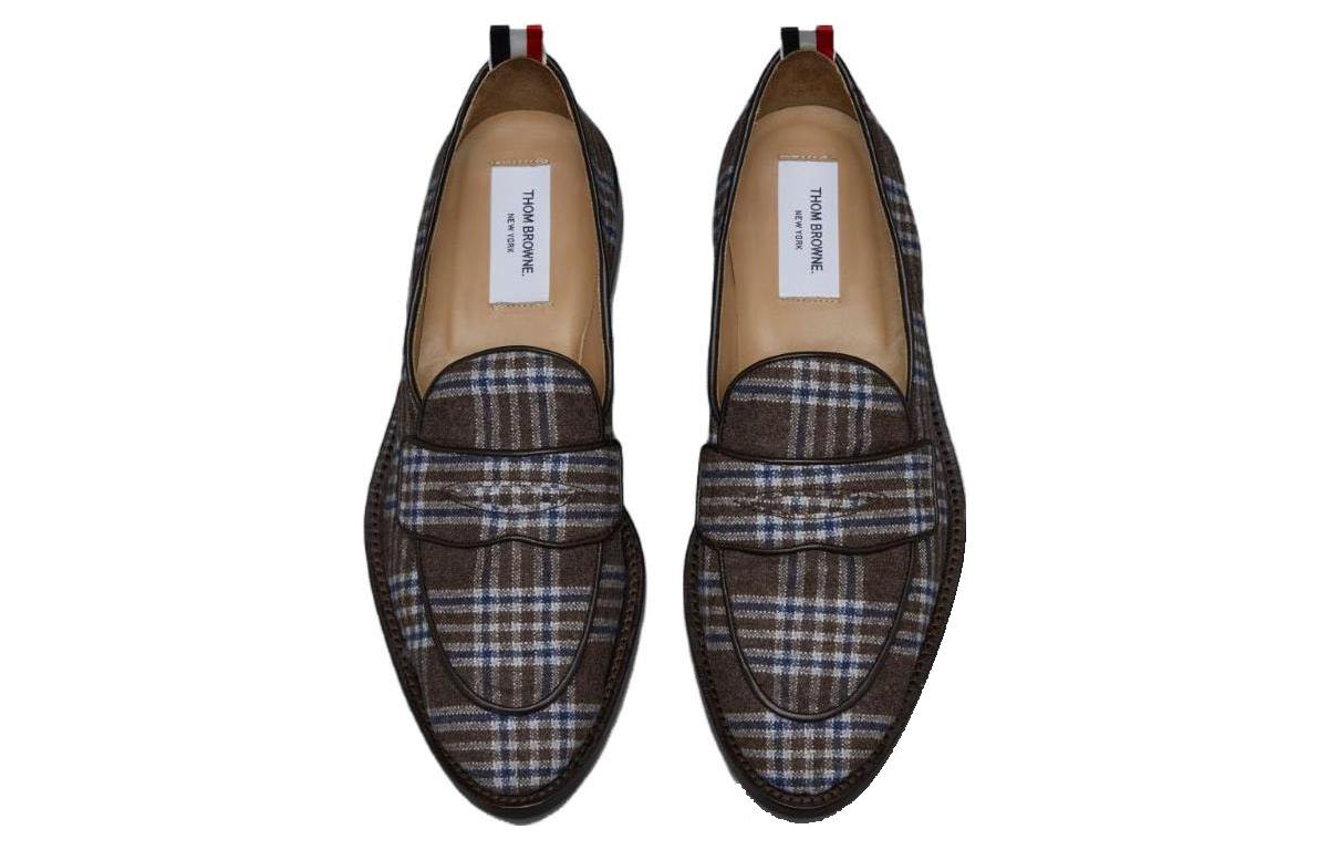 Thom Browne Pointed Toe Wool Loafers 'Brown CMFT' 圖 3