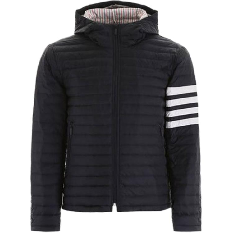 Thom Browne Quilted Four-Bar Goose Down Jacket Navy Blue - MJD022X-05411-415