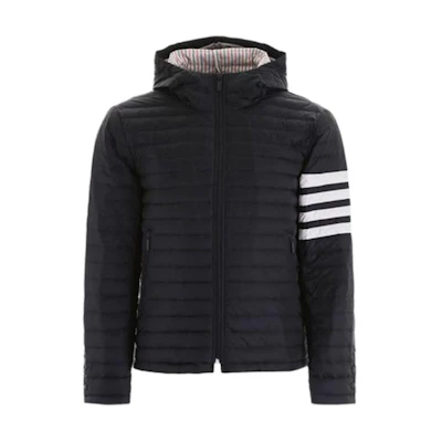 Thom Browne Quilted Four-Bar Goose Down Jacket Navy Blue - MJD022X-05411-415