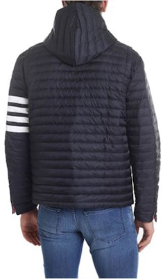 Thom Browne Jaket Quilted Four-Bar Goose Down Biru Navy MJD022X-05411-415 Shop Thom Browne Jaket Quilted Four-Bar Goose Down Biru Navy MJD022X-05411-415