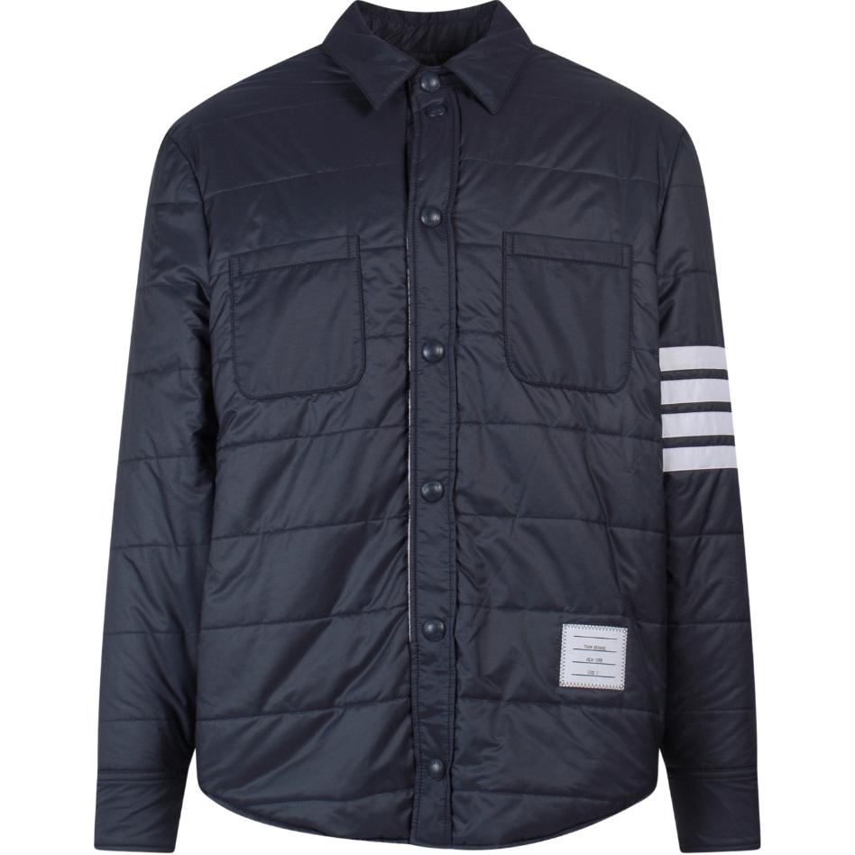 Thom Browne Quilted Long Sleeve Jacket with Triple Stripe Collar MKJ086A-Y1002-415