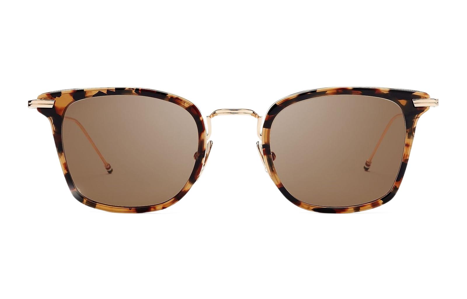 Lookbook トムブラウン レクタングル メタル サングラス トータスシェル ユニセックス スタイル TBS905-49-02