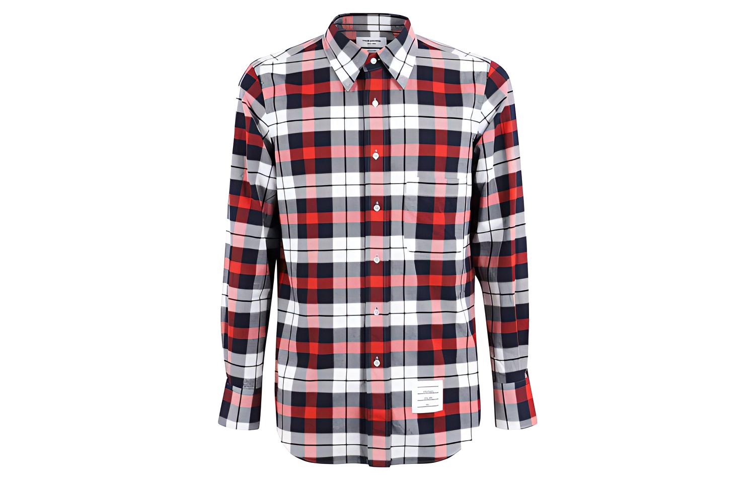 Thom Browne Red Plaid Button-Up Long Sleeve Shirt MWL272A-06309-960