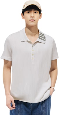 Thom Browne 四條紋領口寬鬆版型 Polo 衫 MJP116A-07063-100 Shop Thom Browne 四條紋領口寬鬆版型 Polo 衫 MJP116A-07063-100