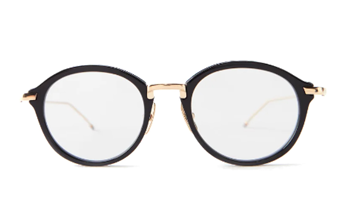 Order Gafas Ópticas Retro Redondas Thom Browne Oro Titanio Armazón. UEO011A-G0003-001