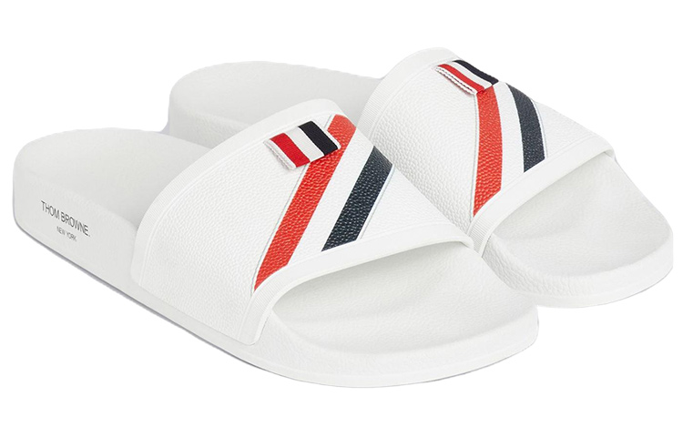 Order Thom Browne 白色时尚橡胶拖鞋 MFL054I05690100