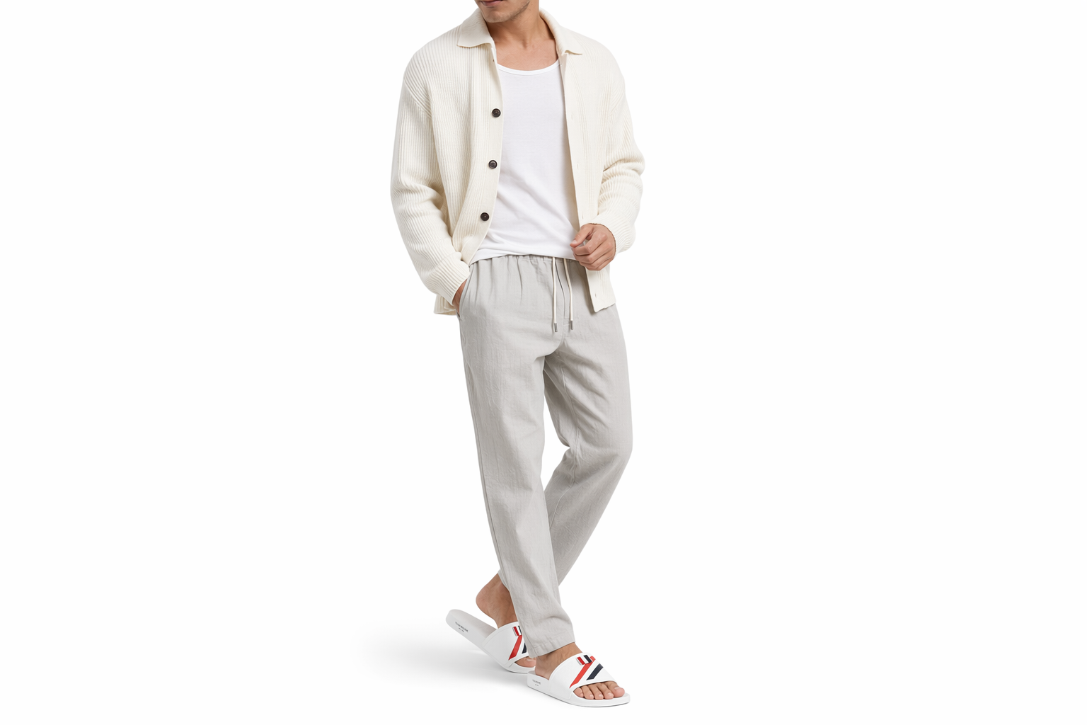 Order Thom Browne Rubber Slide 'White Fashion' MFL054I05690100