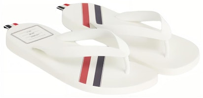 Thom Browne Selipar Getah Jalur 'Putih' MFL071A05690100 Order Thom Browne Selipar Getah Jalur 'Putih' MFL071A05690100