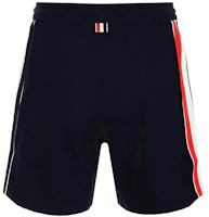 THOM BROWNE RWB Navy Striped Drawstring Shorts Blue MJQ090A-06168-415 THOM BROWNE RWB Navy Striped Drawstring Shorts Blue MJQ090A-06168-415