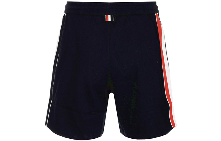 Order THOM BROWNE RWB Celana Pendek Garis Navy Biru dengan Tali Serut MJQ090A-06168-415