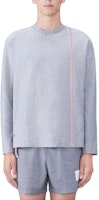 Thom Browne RWB Stripe Gray Cotton Long Sleeve T-Shirt for Men. MJS253A-J0138-035 Thom Browne RWB Stripe Gray Cotton Long Sleeve T-Shirt for Men. MJS253A-J0138-035