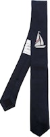 THOM BROWNE Sailboat Jacquard Tie Navy Blue. MNL001AF0390 THOM BROWNE Sailboat Jacquard Tie Navy Blue. MNL001AF0390