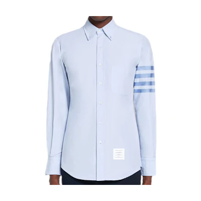 Thom Browne Satin Four-Stripe Long Sleeve Shirt Light Blue MWL001A-06496-480