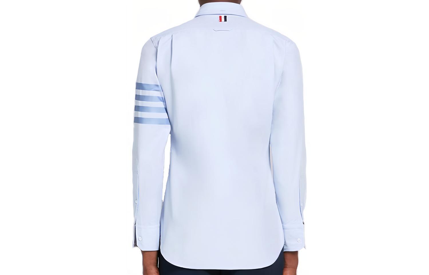 Thom Browne Satin Four-Stripe Long Sleeve Shirt Light Blue MWL001A-06496-480 圖 3
