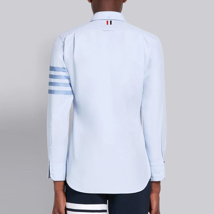 Thom Browne Satin Four-Stripe Long Sleeve Shirt Light Blue MWL001A-06496-480 圖 5