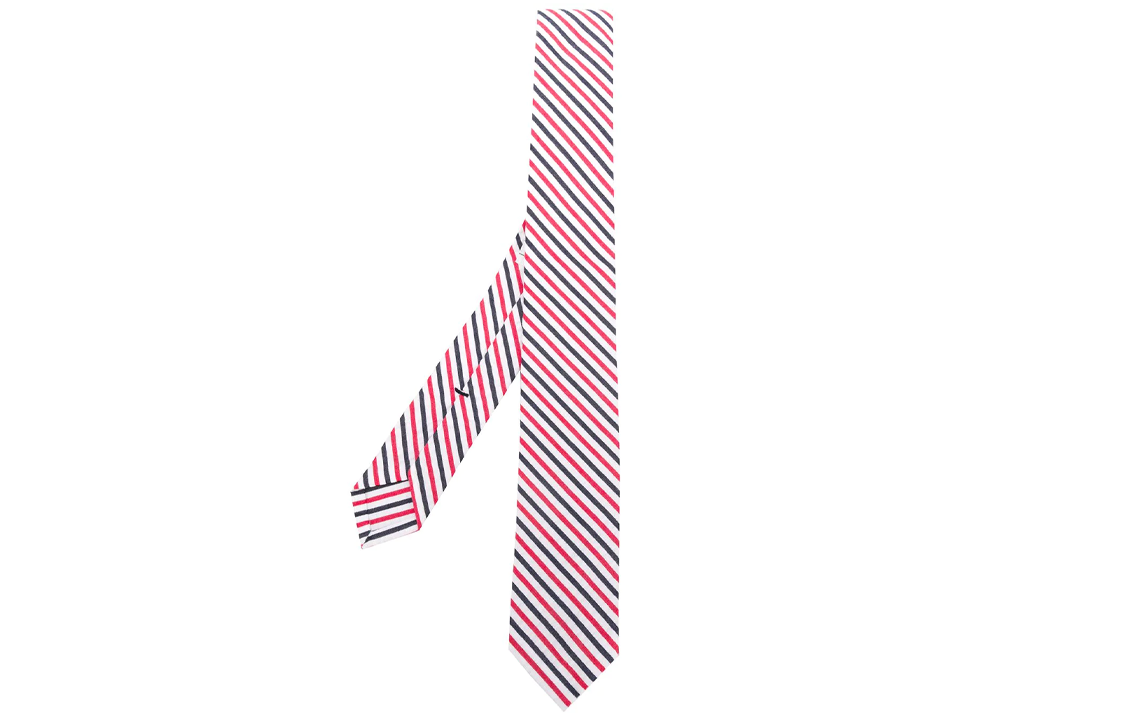 Thom Browne Seersucker Striped Tie Unisex Couple Style Pink. MNL001A-06127-960