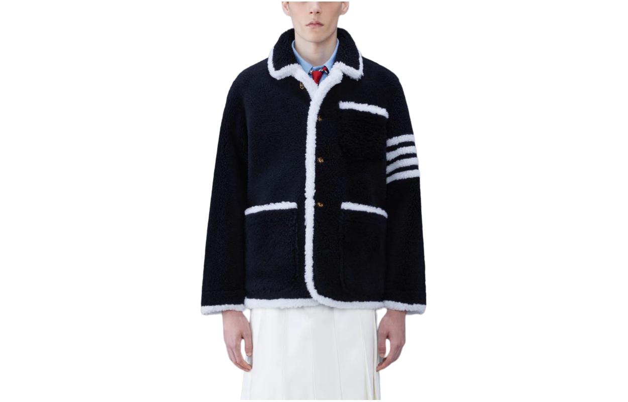 Order Thom Browne 男士黑色羊毛4條紋單排扣修身西裝外套. MJU533B-02821-415