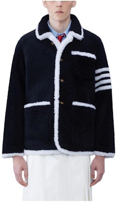 Thom Browne 男士黑色羊毛4條紋單排扣修身西裝外套. MJU533B-02821-415 Order Thom Browne 男士黑色羊毛4條紋單排扣修身西裝外套. MJU533B-02821-415