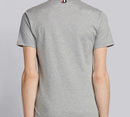 トムブラウン ショートスリーブ ライトグレー Tシャツ サテンポケットトリム MJS010A-01454-055 Shop トムブラウン ショートスリーブ ライトグレー Tシャツ サテンポケットトリム MJS010A-01454-055