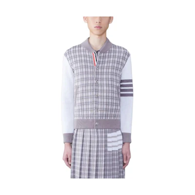 Thom Browne Silk 4-Bar Bomber Jacket Casual Long Sleeve Multi-Color MKJ115A-Y4007-055