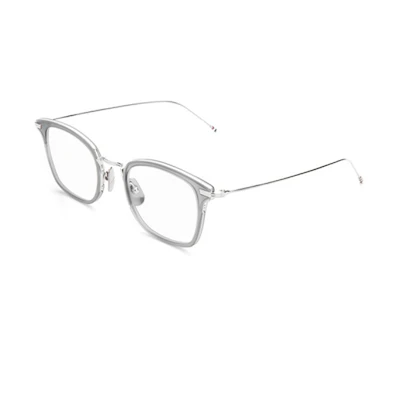 THOM BROWNE Silver Titanium Lightweight Square Optical Eyeglass Frame for Men. TBX905-03-GRY-SLV